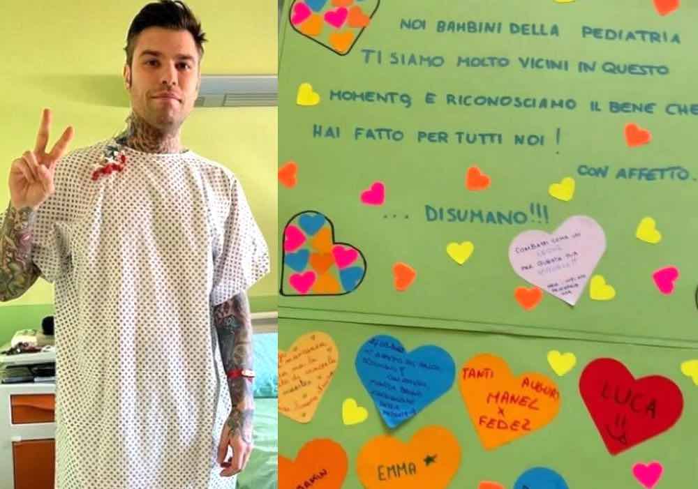 Fedez in ospedale bambini pediatria