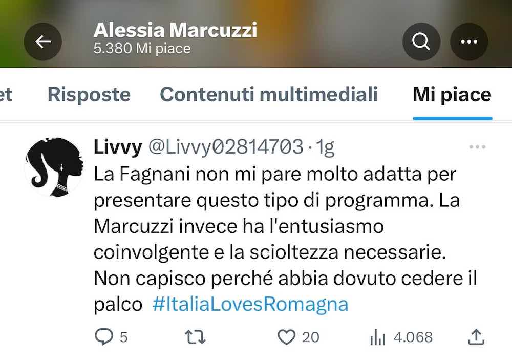 Alessia Marcuzzi like contro Francesca Fagnani