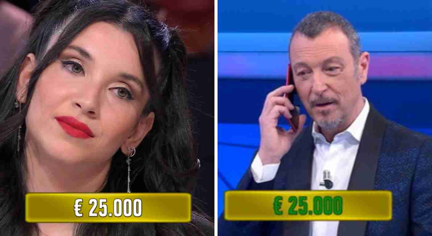 Silvia fa il colpo grosso ad Affari Tuoi: 25mila euro meno per il Dottore e poi... addio telefono! Amadeus senza parole