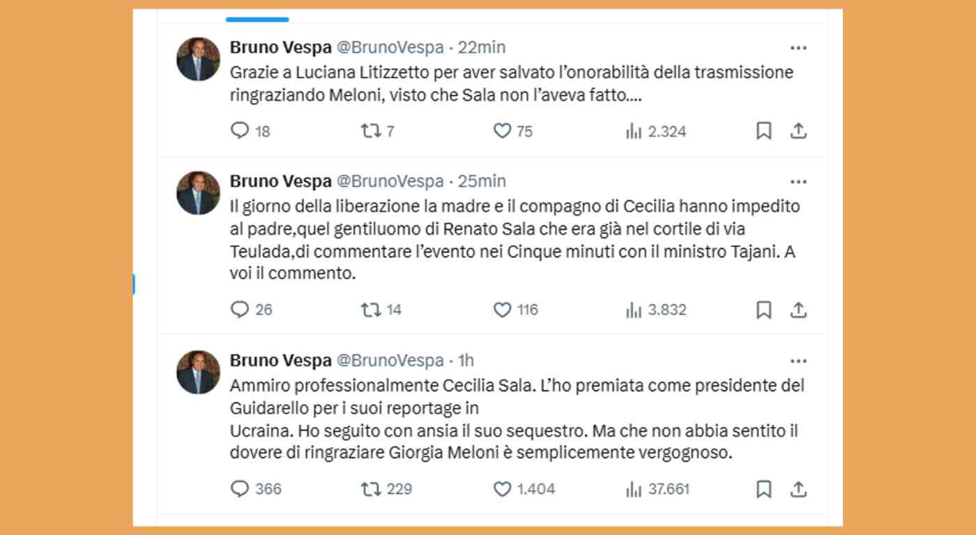 Bruno Vespa esplode contro Cecilia Sala